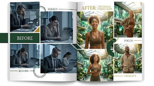 Wellness transformation collage